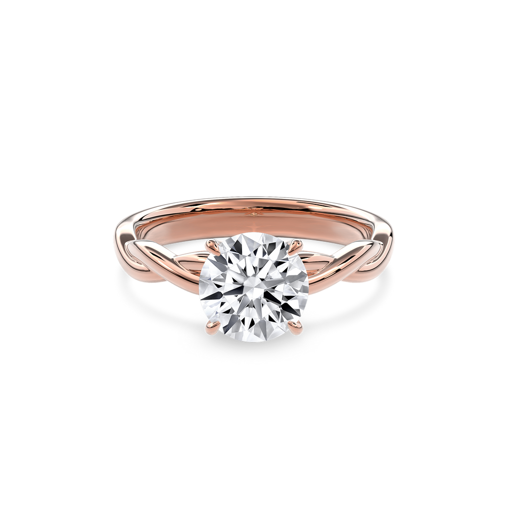 Rhea Twisted Engagement Ring Round•Rose Gold