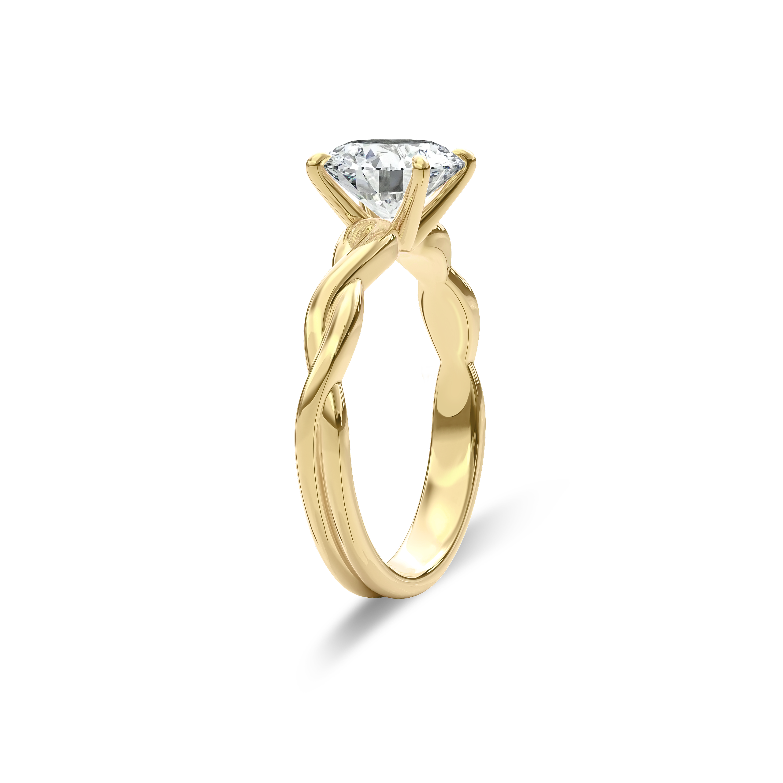 Rhea Twisted Engagement Ring Round•Yellow Gold
