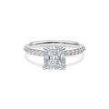 Dia Solitaire Pave Engagement Ring Radiant•White Gold