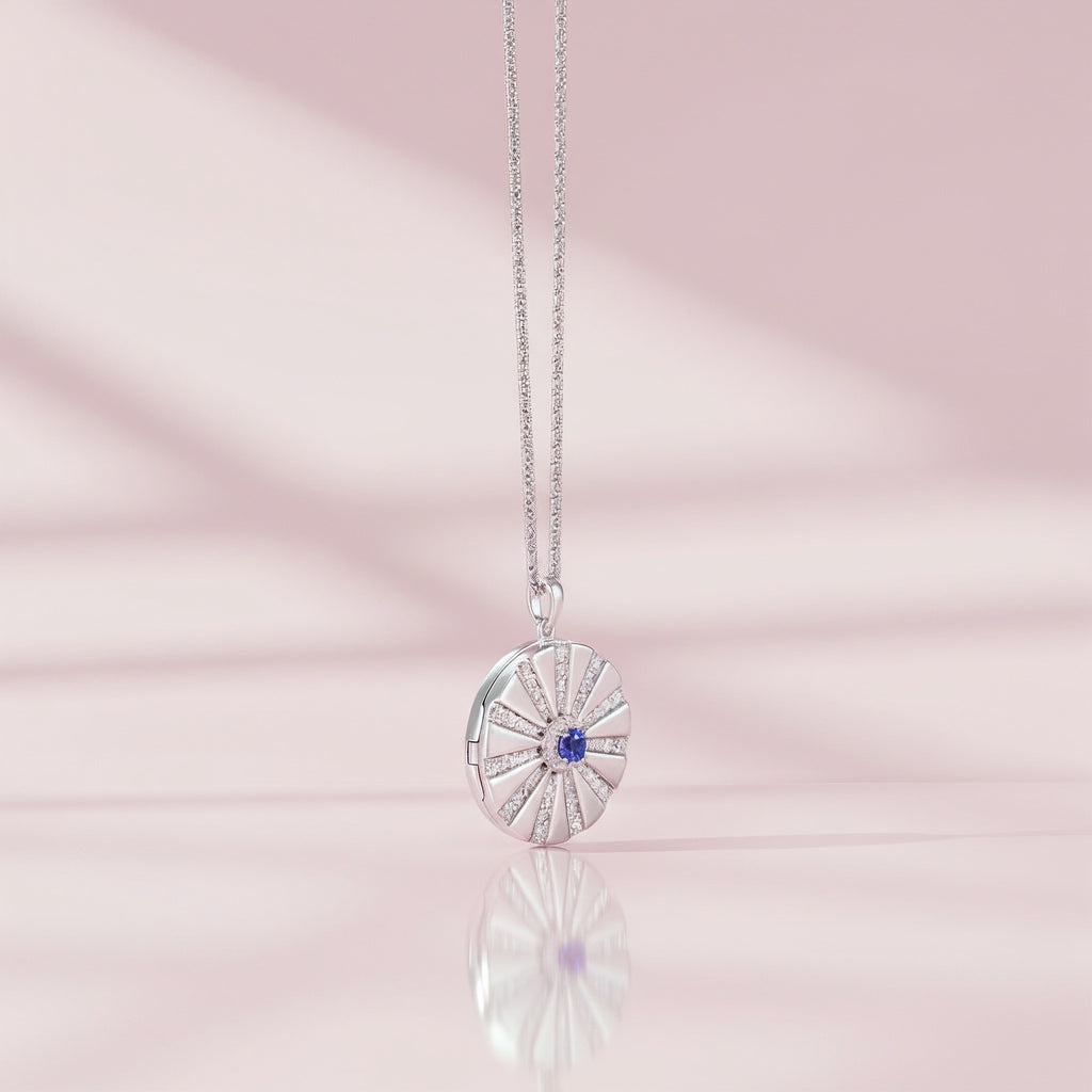 Rhodium Plated Modern Radiance Locket SN010