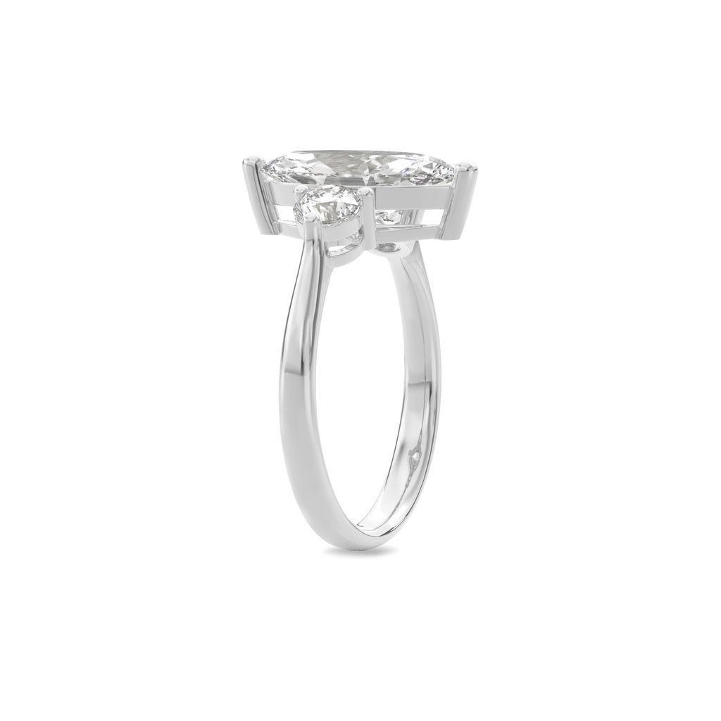 Daphnis Three Stones Engagement Ring Marquise•White Gold