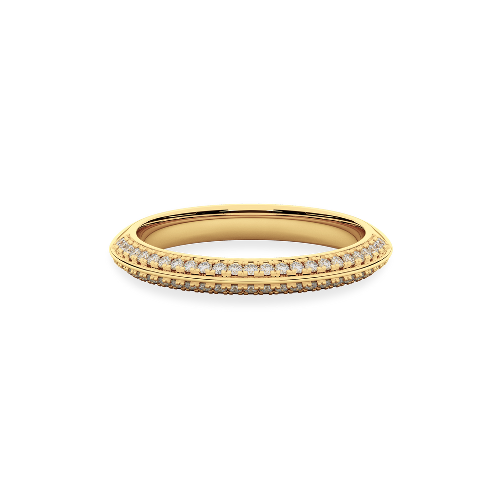 14K Gold Classic Stone-set  Wedding Band