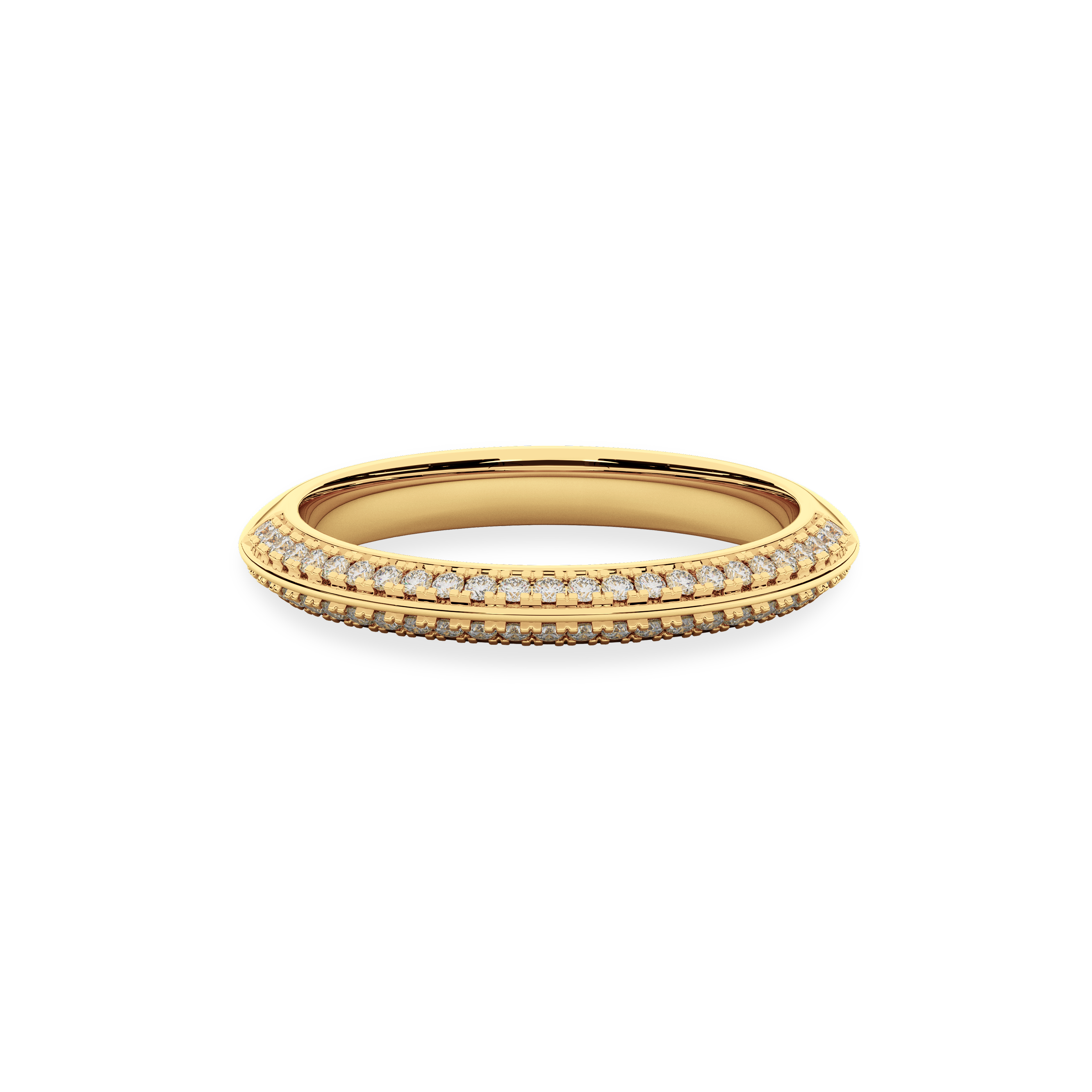 14K Gold Classic Stone-set  Wedding Band