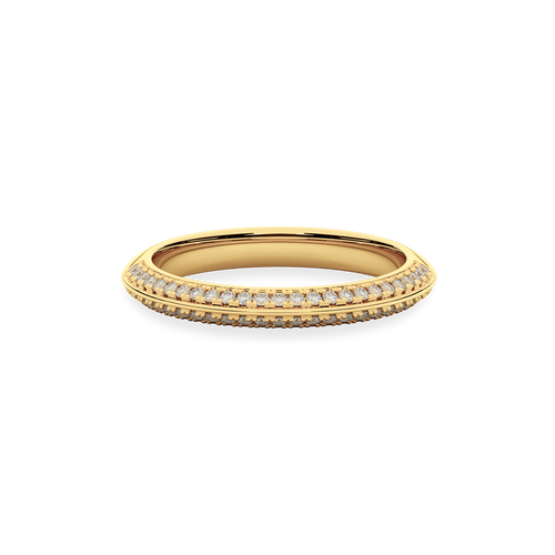 14K Gold Classic Stone-set  Wedding Band