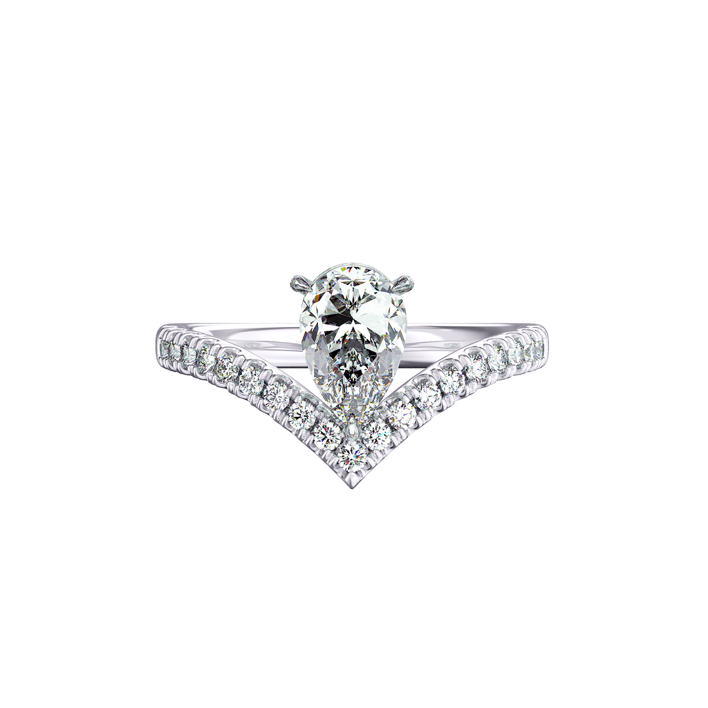 Luxe Tiara Ring in 14k White  Gold