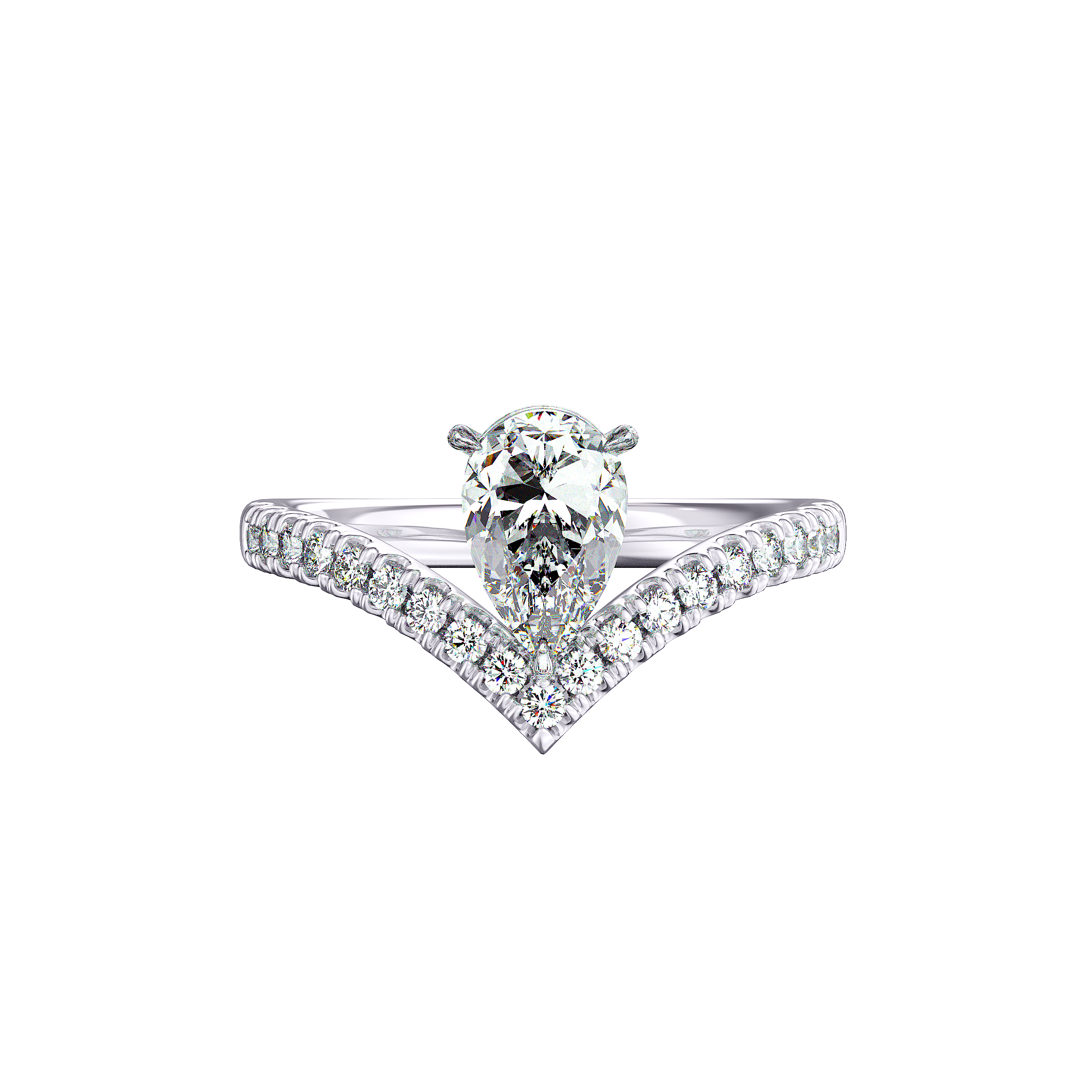 Luxe Tiara Ring in 14k White  Gold