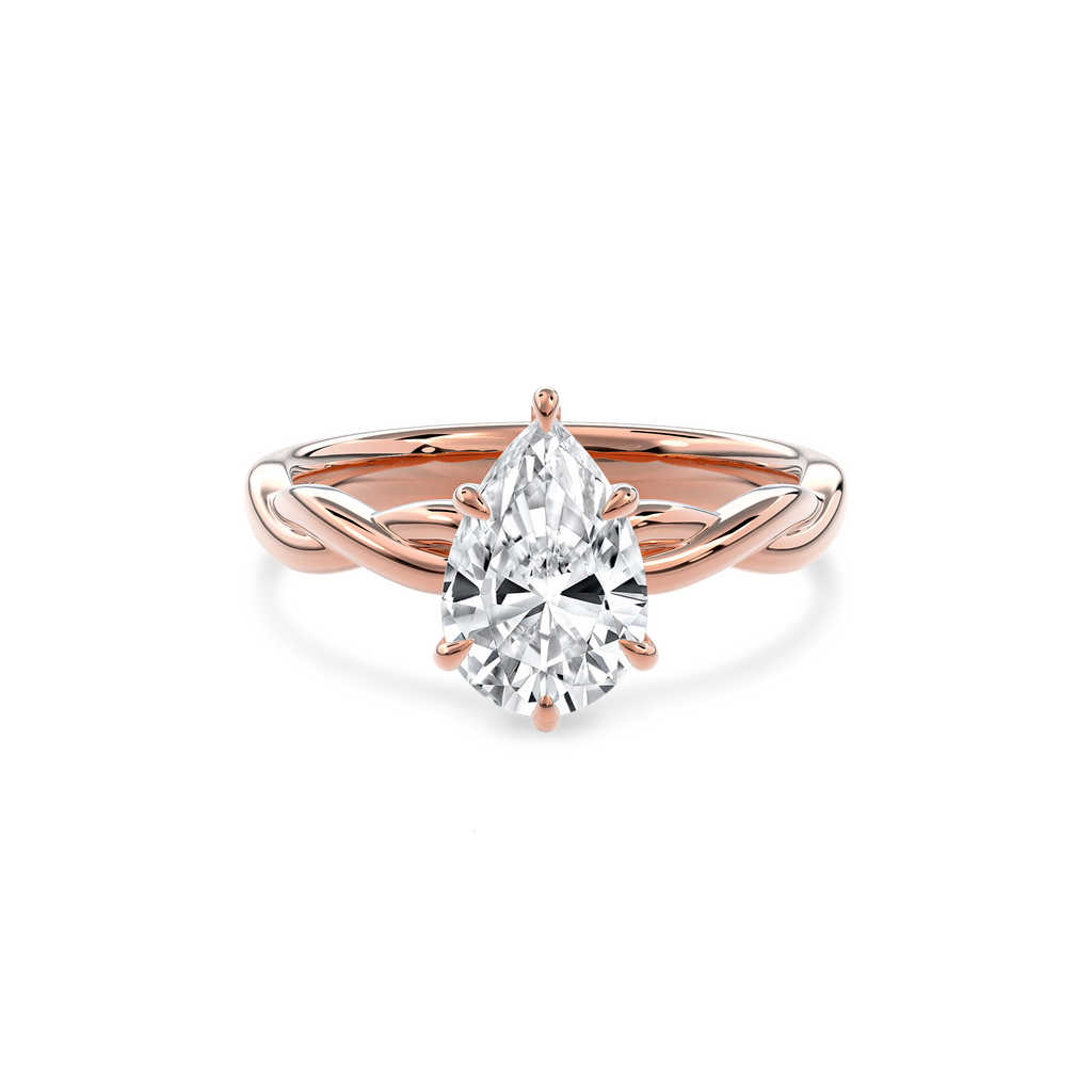 Rhea Twisted Engagement Ring Pear•Rose Gold