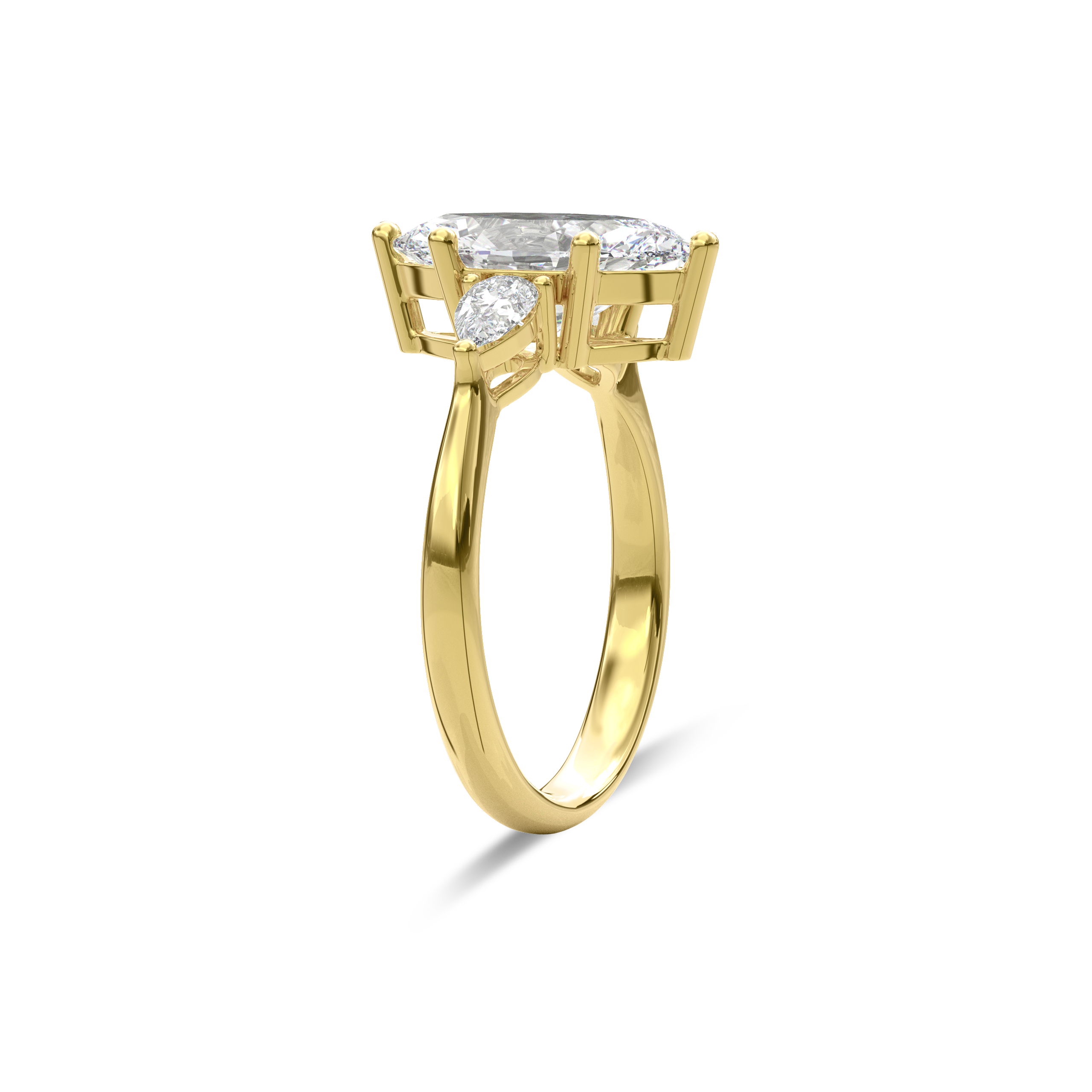 Daphnis Three Stones Engagement Ring Marquise•Yellow Gold