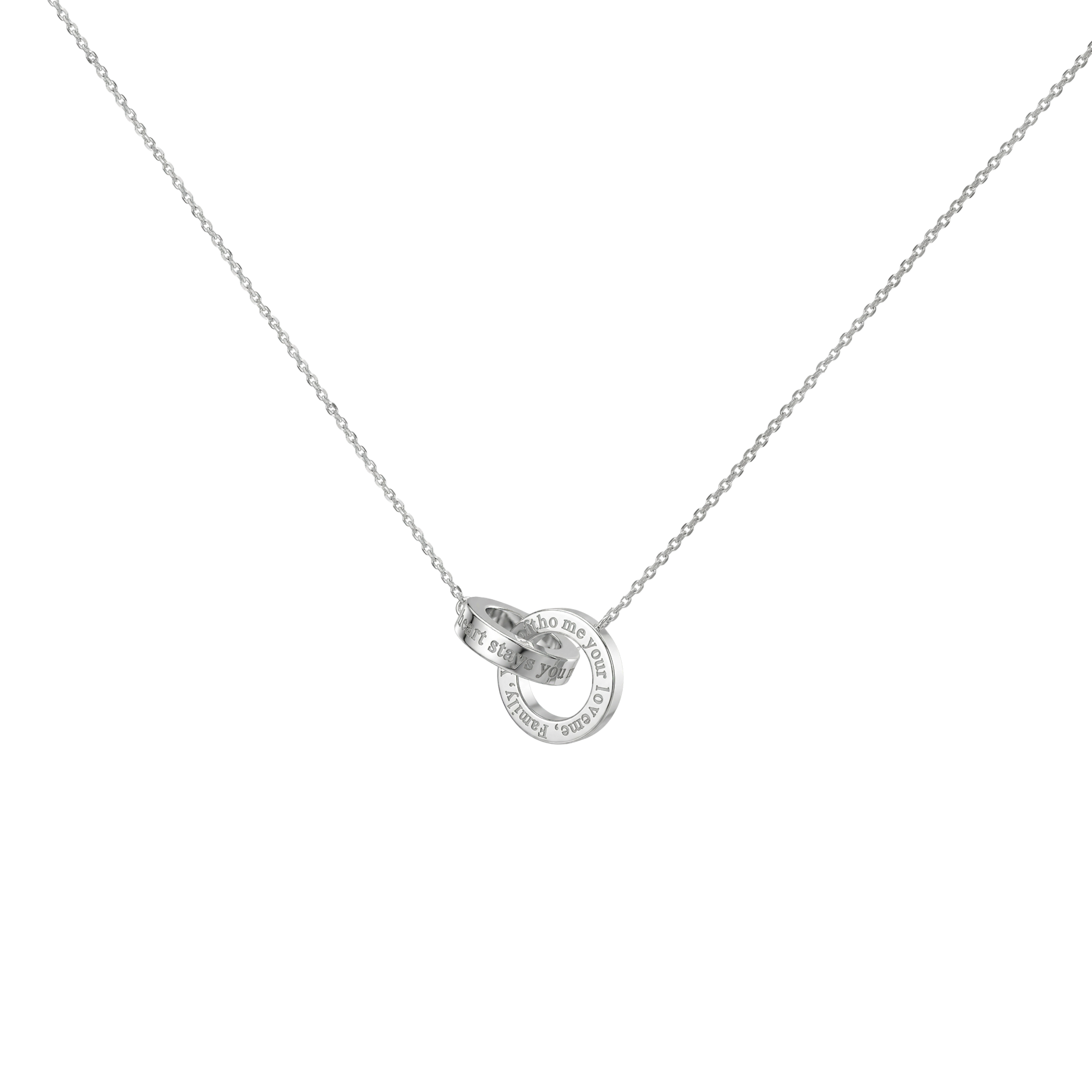 Rhodium Plated Infinite Linked Circle Necklace