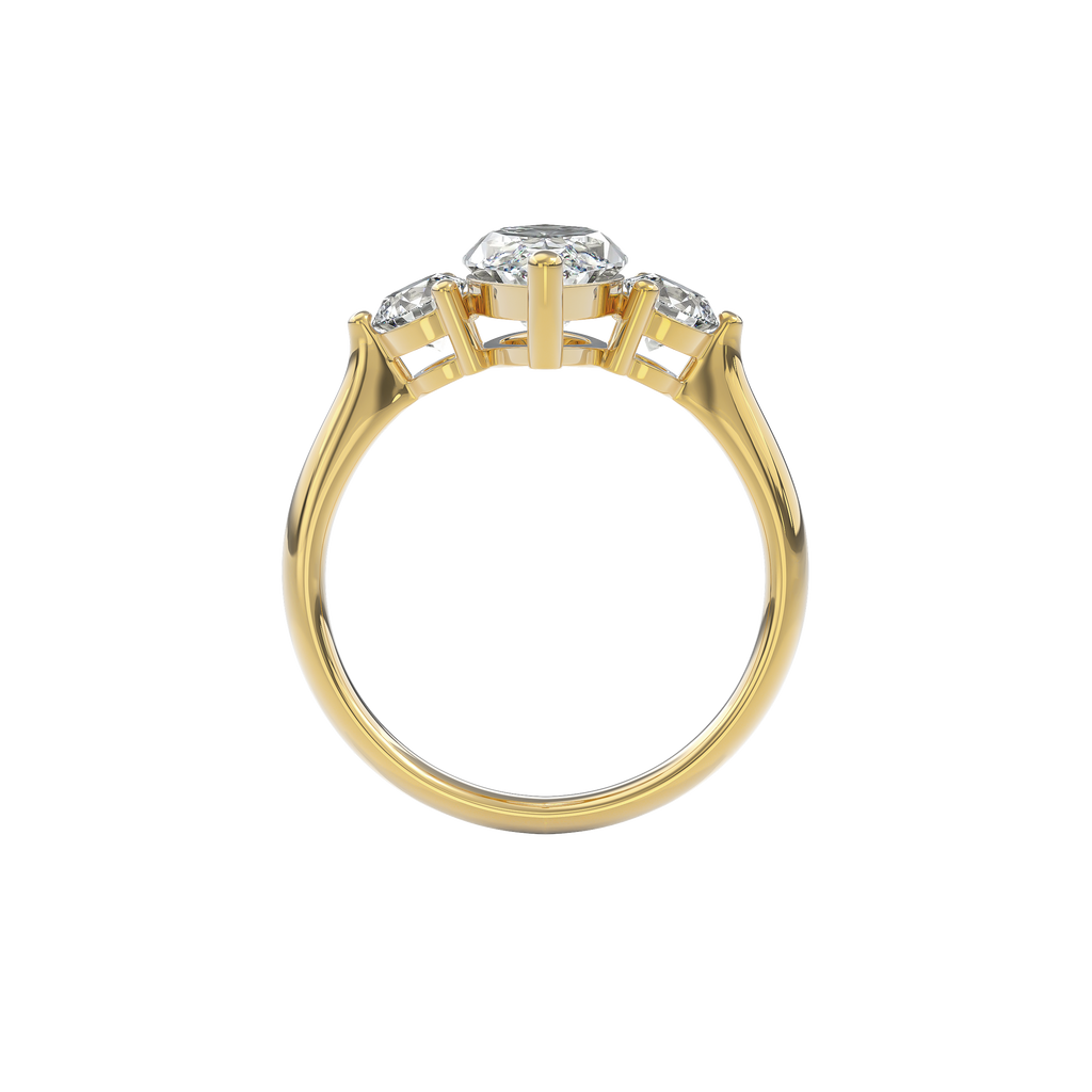 Daphnis Three Stones Engagement Ring Marquise•Yellow Gold