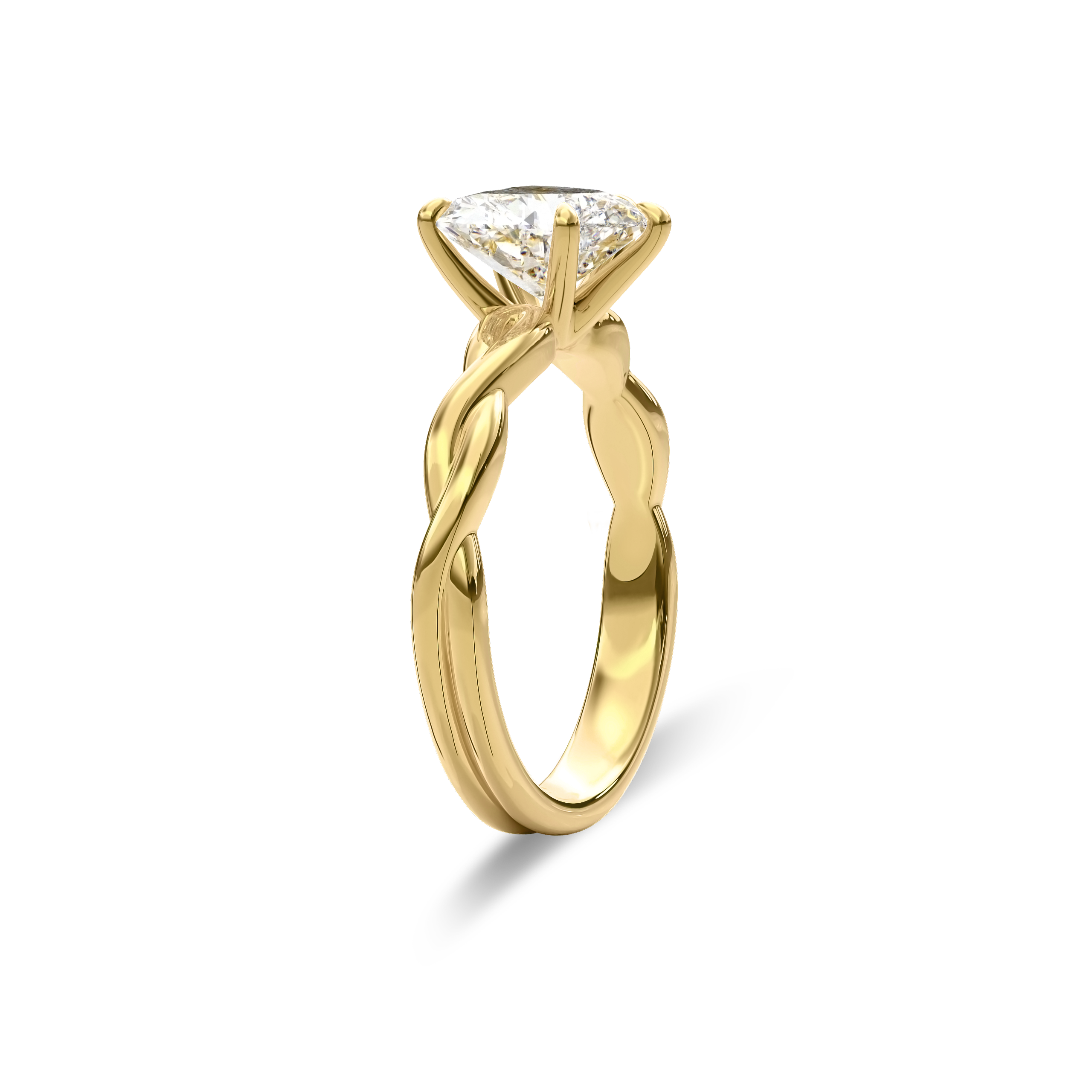 Rhea Twisted Engagement Ring Heart•Yellow Gold