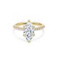 Dia Solitaire Pave Engagement Ring Marquise•Yellow Gold