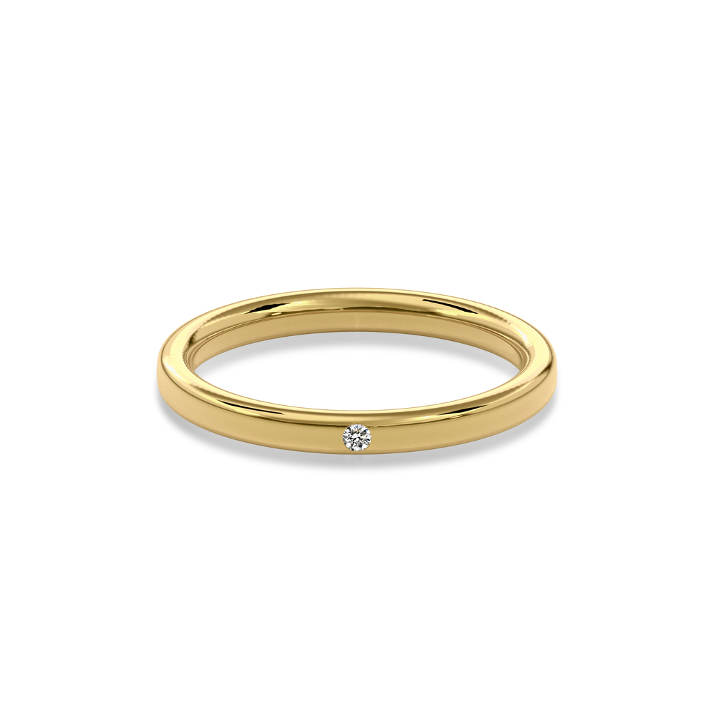 Wedding Bands Diamond Accent Band 2.2mm•Yellow Gold