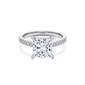 Hidden Halo II Princess Lab Grown Diamond Ring in 14K White Gold