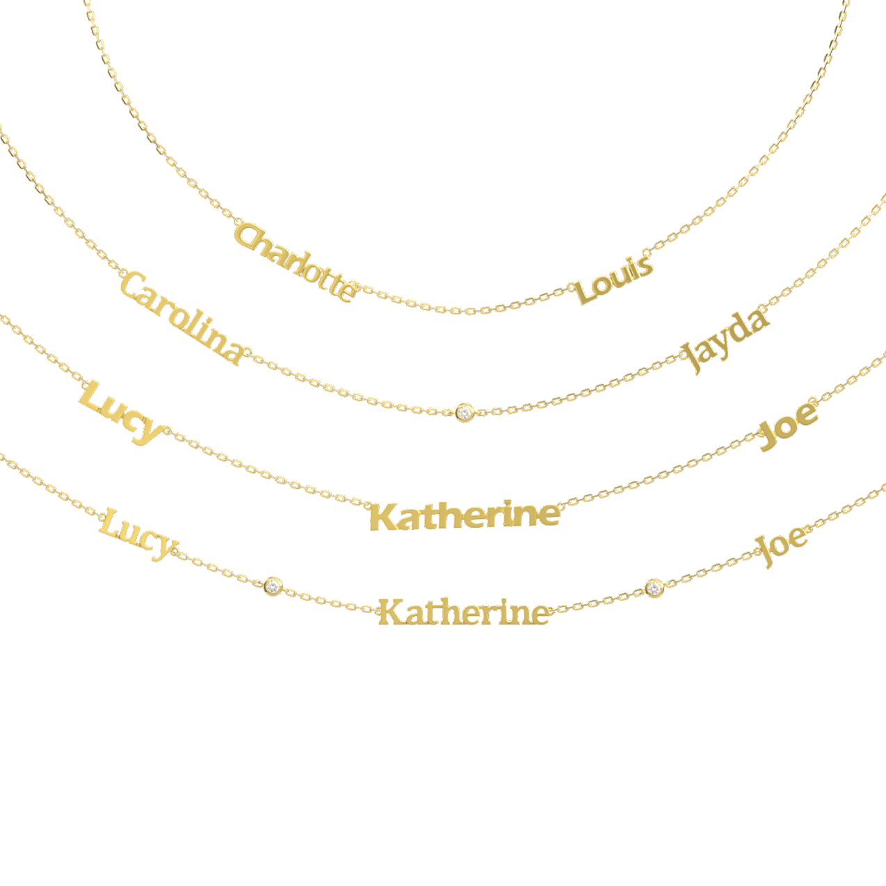 Linked by Love – Name Necklace with Emotional Spark SN014H