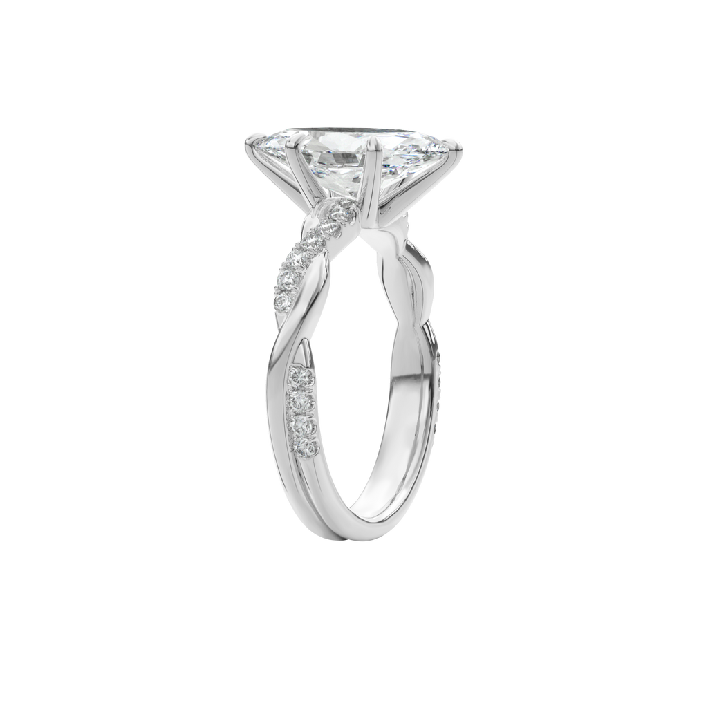 Rhea Twisted Pave Engagement Ring Marquise•White Gold