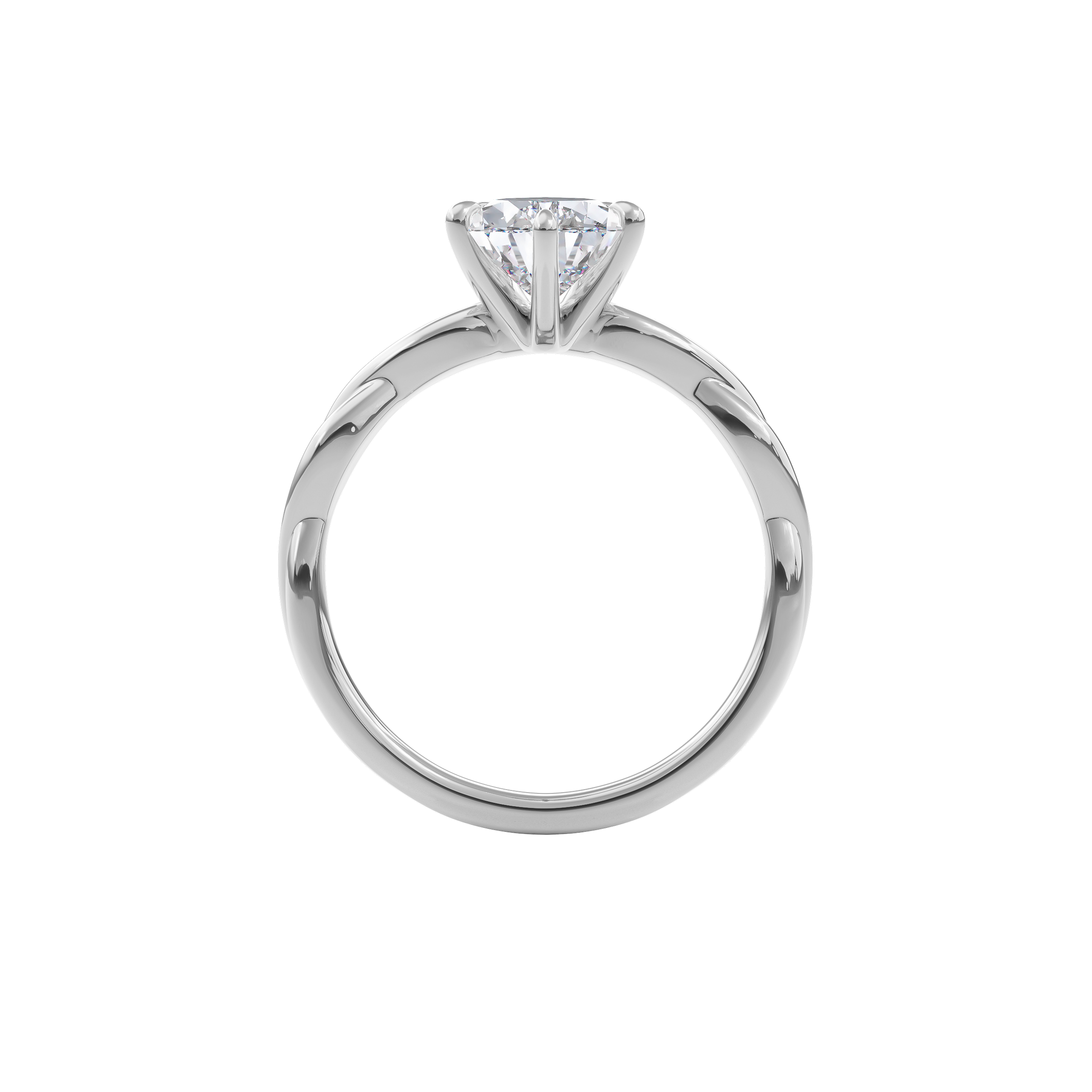 Rhea Twisted Pave Engagement Ring Pear•White Gold