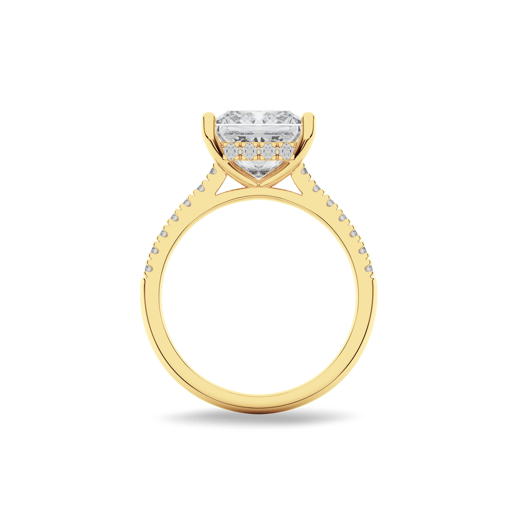 Hidden Halo II Princess Lab Grown Diamond Ring in 14K Gold