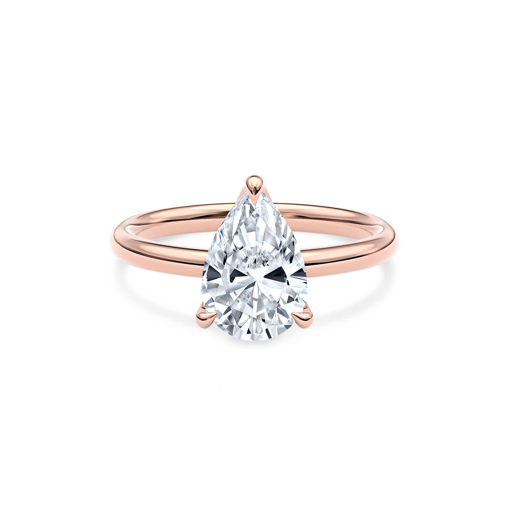 Dia Solitaire Engagement Ring Pear•Rose Gold