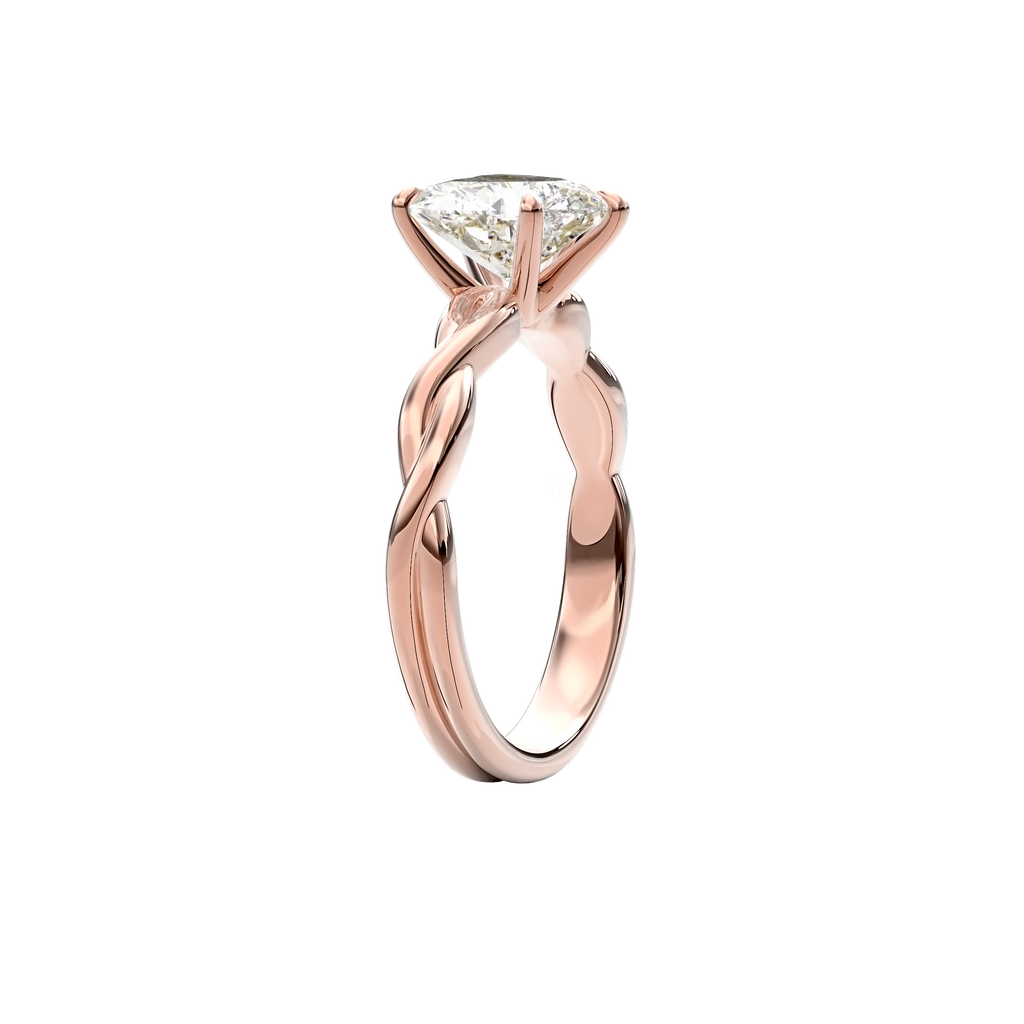Rhea Twisted Engagement Ring Heart•Rose Gold