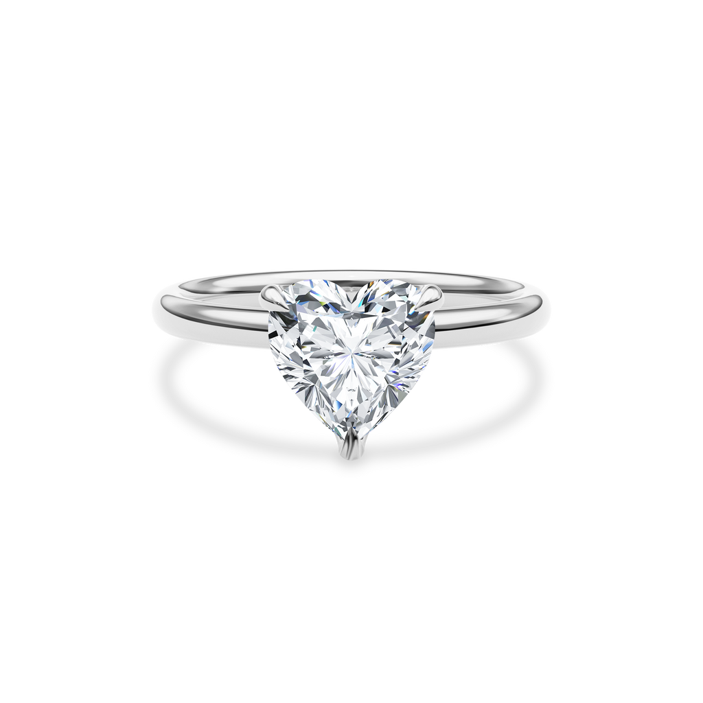 Dia Solitaire Engagement Ring Heart•White Gold