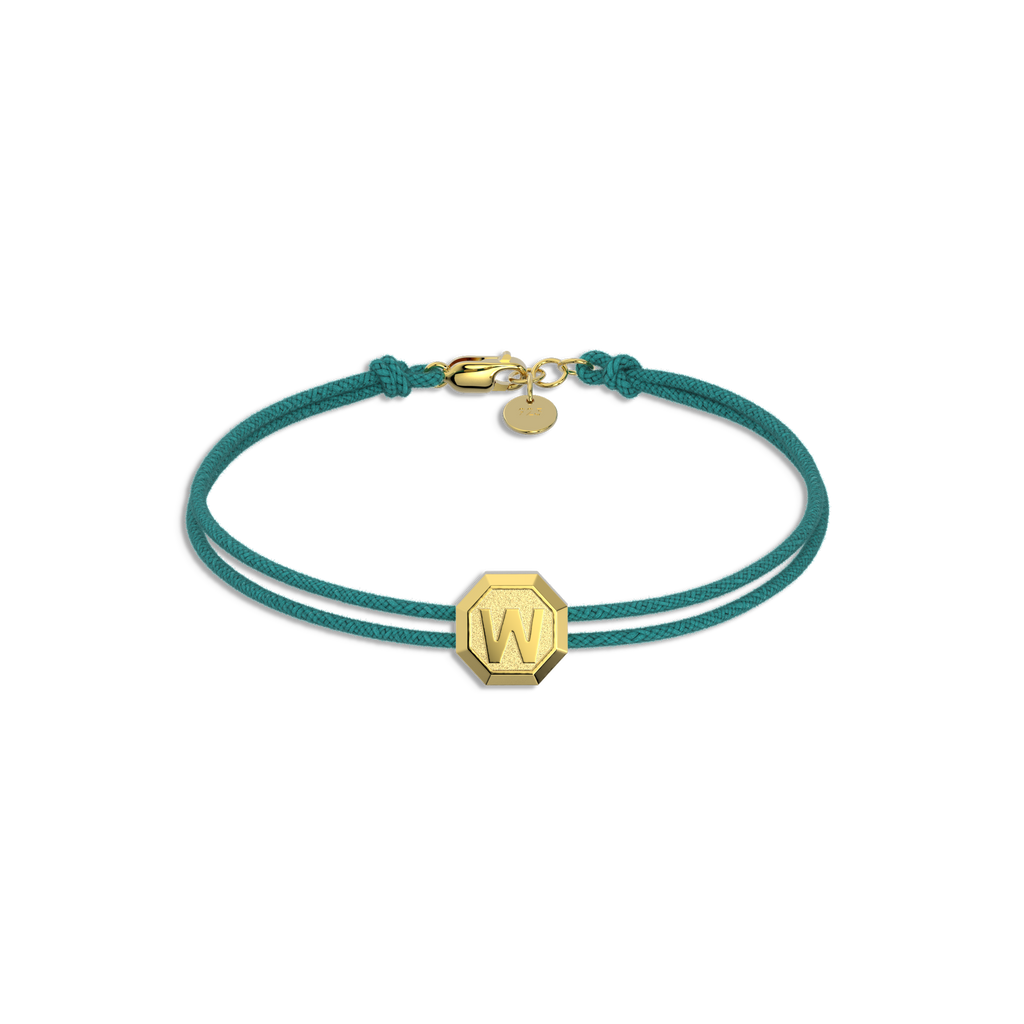 Octagon Facet Minitials Facet Bead Bracelet SB004G