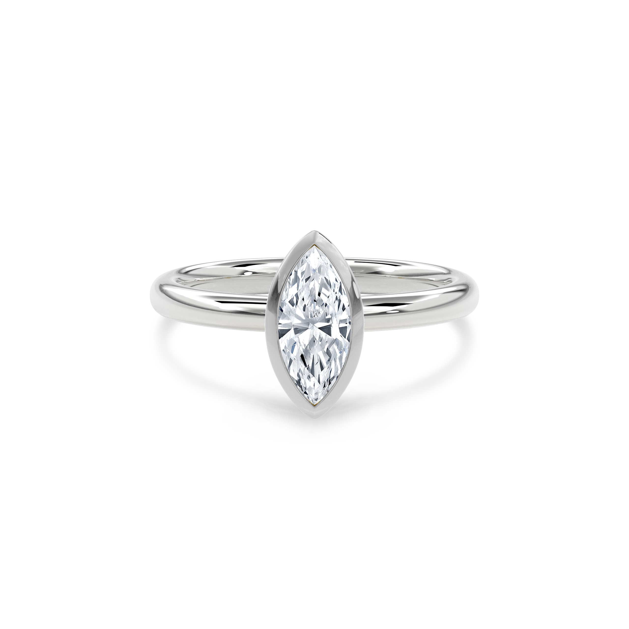 Bezel Ring Marquise•White Gold