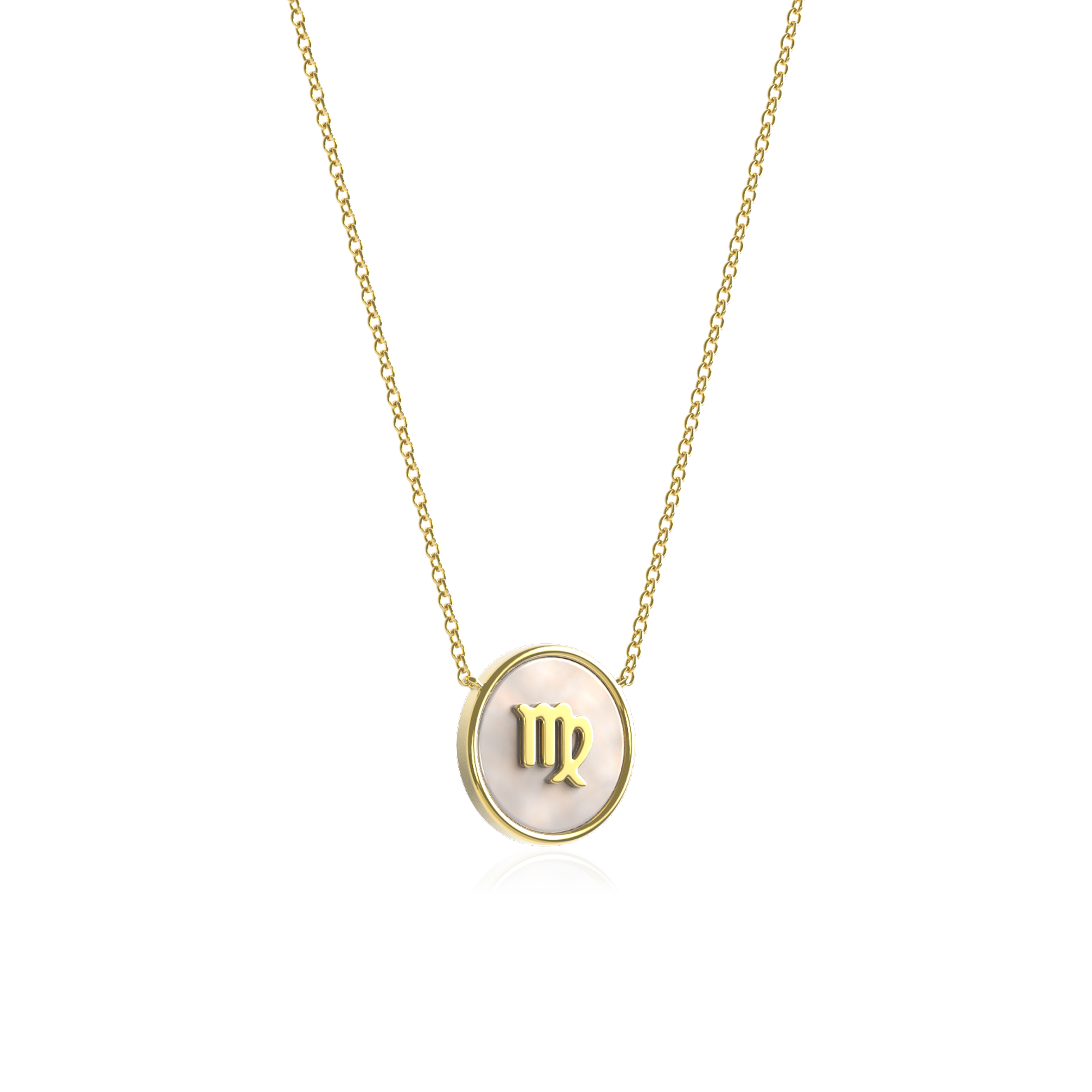 18k Gold Plated Silver Pearl Zodiac Necklace SS25N002G