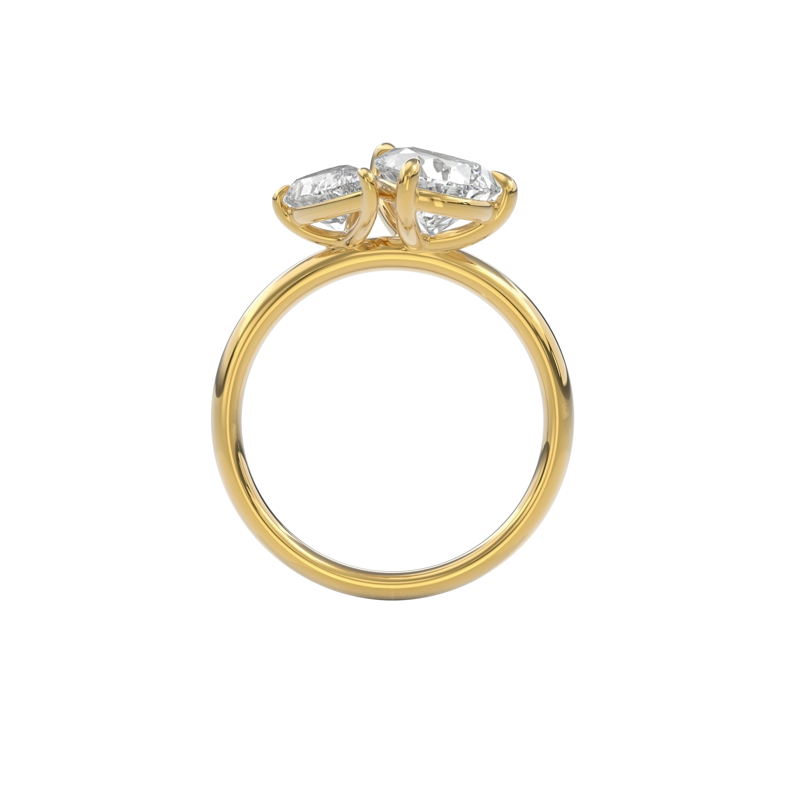 Callisto Two Stones Engagement Ring Pear•Yellow Gold