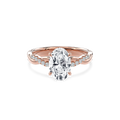 Rhea Twisted Pave Engagement Ring Oval•Rose Gold