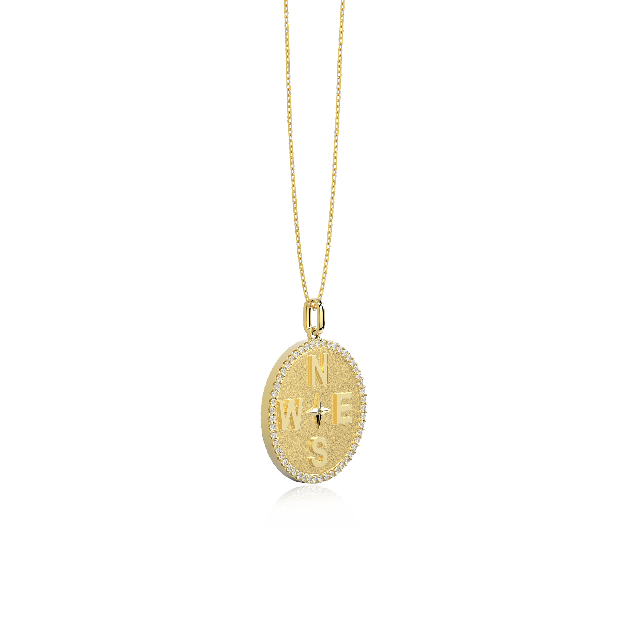 18k Gold Plated Personal Story Medallion Necklace – Lucky Symbol & Engravable  AW24N001G