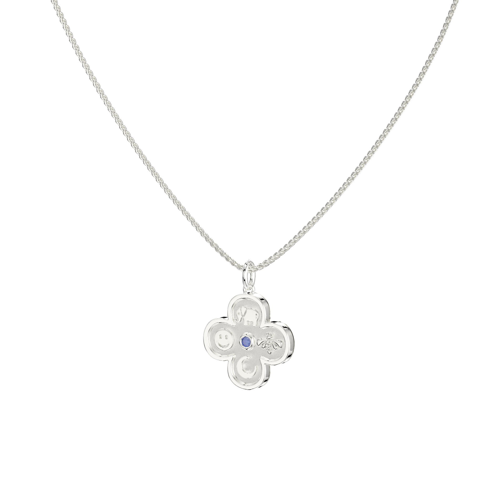 Rhodium Plated Elements Necklace