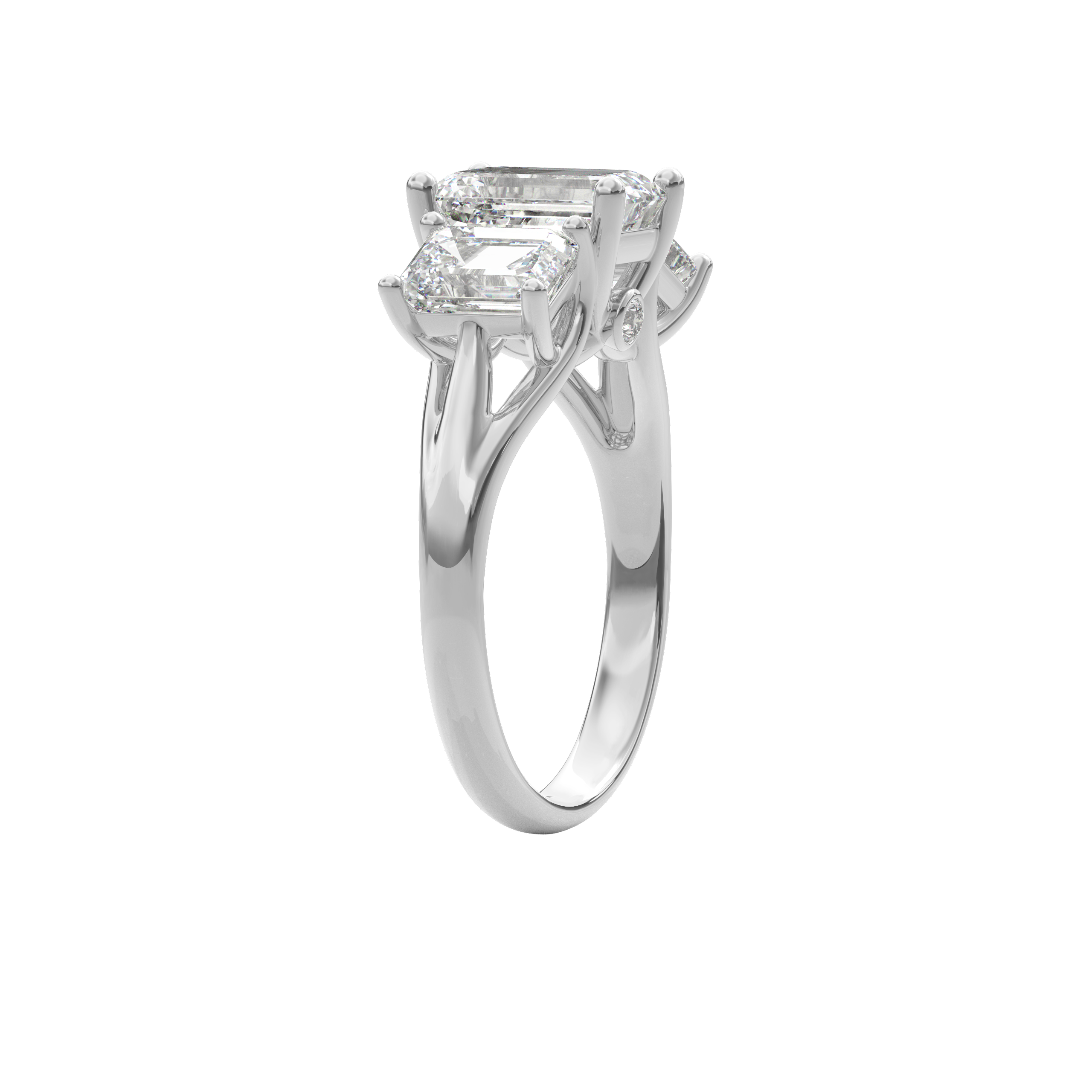 Daphnis Trinity Engagement Ring Emerald•White Gold