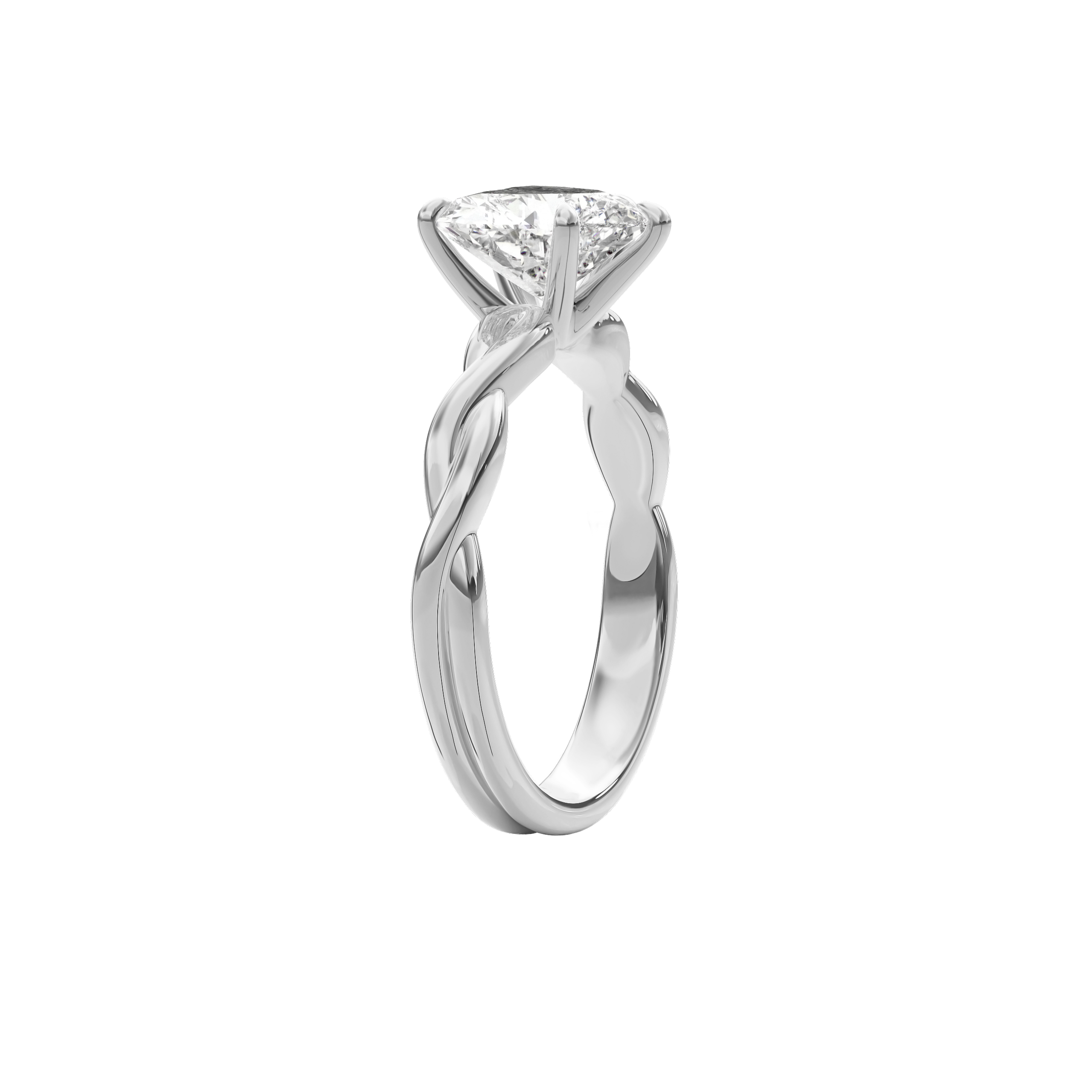 Rhea Twisted Engagement Ring Heart•White Gold