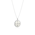 Rhodium Plated Personal Story Medallion Necklace – Lucky Symbol & Engravable AW24N001R