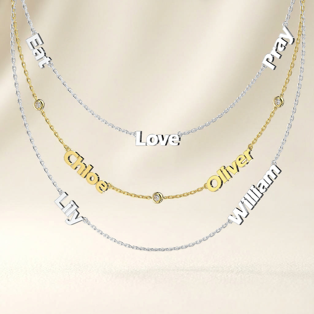 Linked by Love – Name Necklace with Emotional Spark SN014G