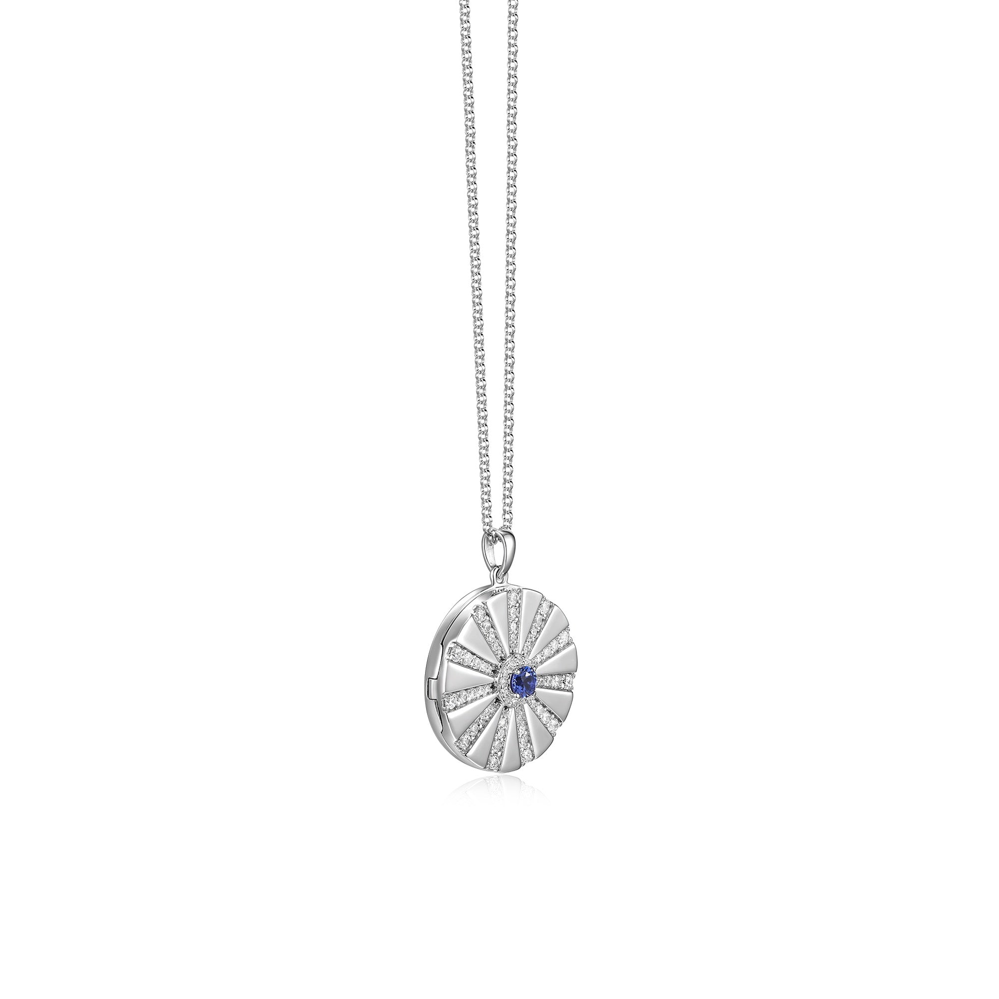 Rhodium Plated Modern Radiance Locket SN010