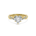 Rhea Twisted Pave Engagement Ring Heart•Yellow Gold