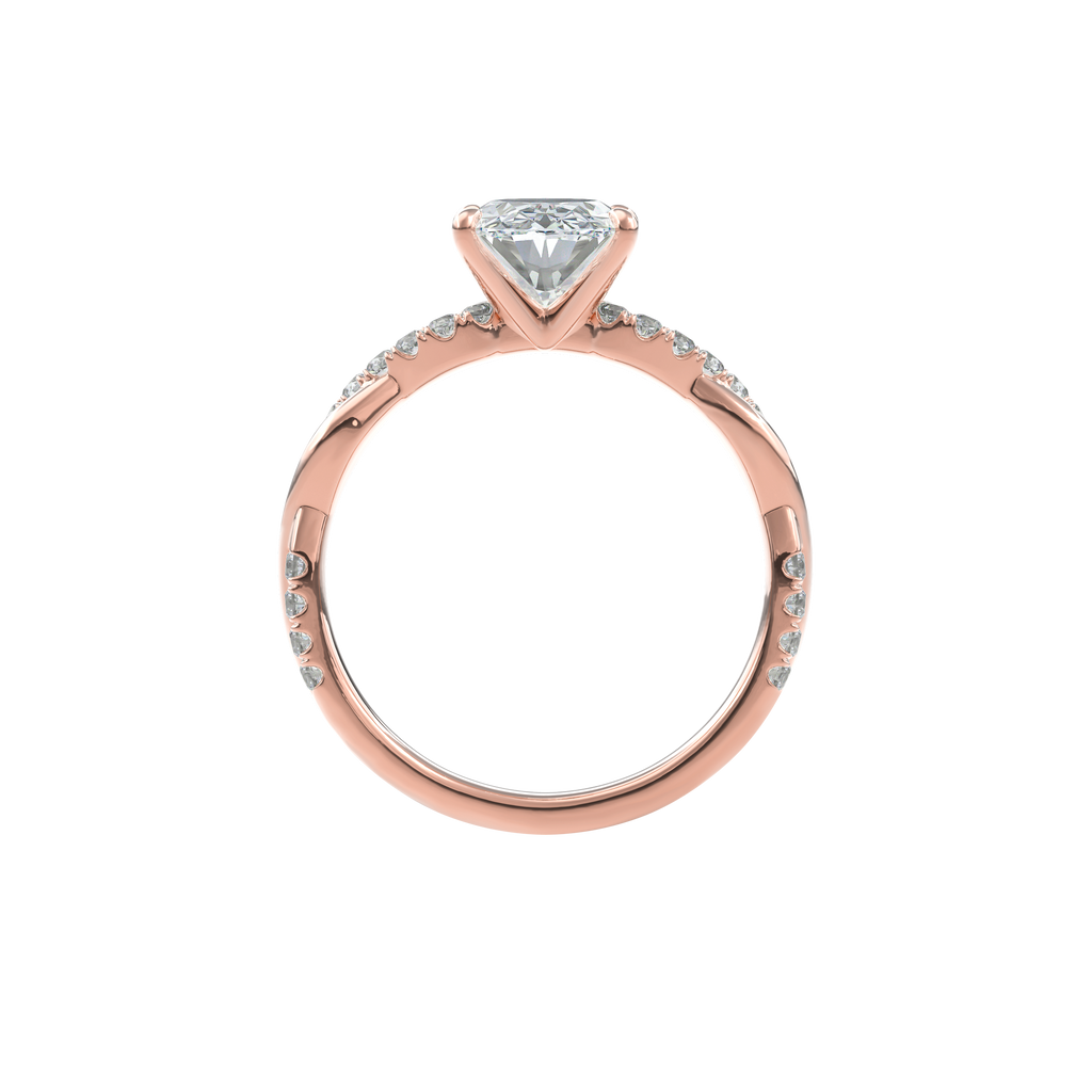 Rhea Twisted Pave Engagement Ring Oval•Rose Gold