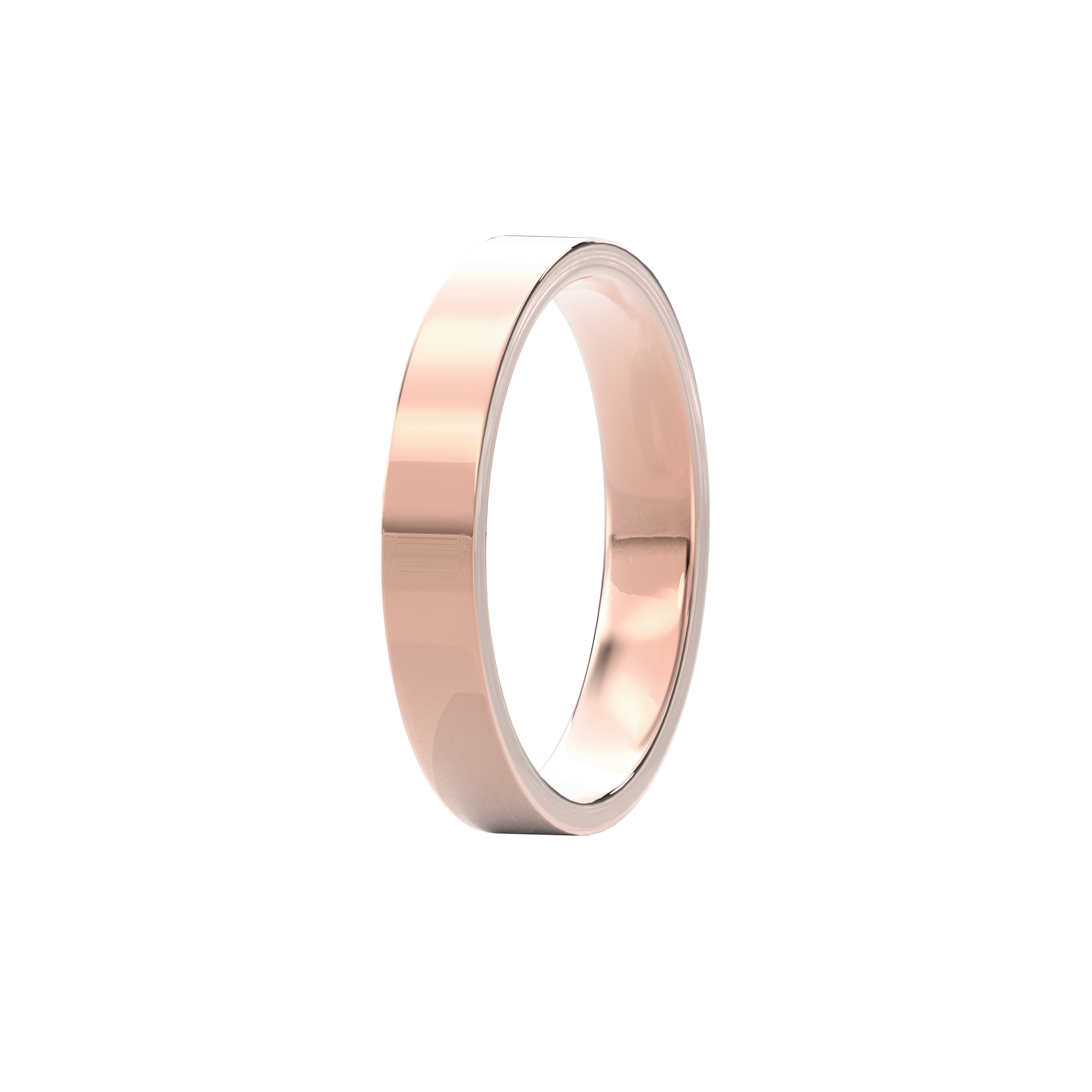 Wedding Bands Flat Band 4mm•Rose Gold