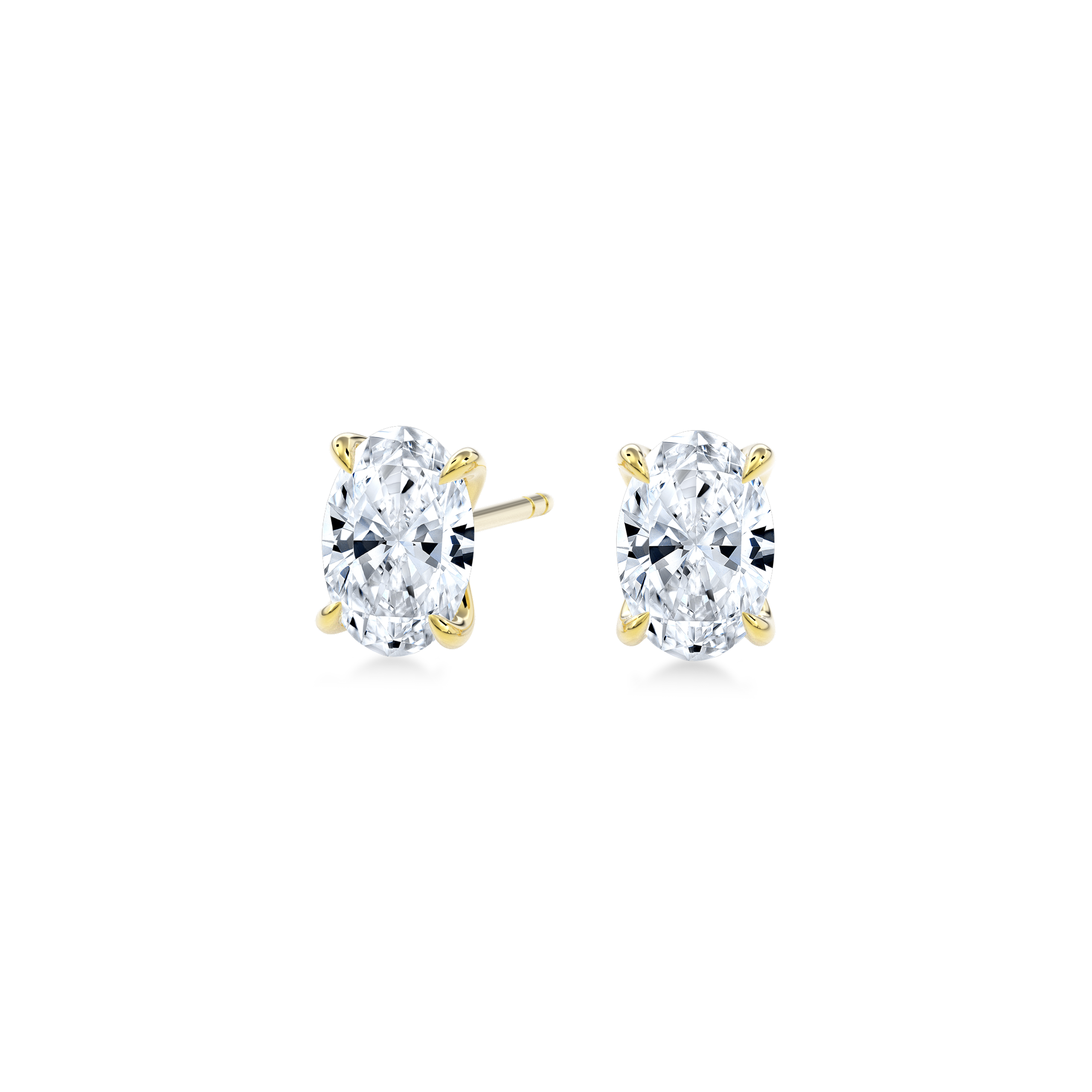 Dia Solitaire Single Stud Earring Oval•Yellow Gold