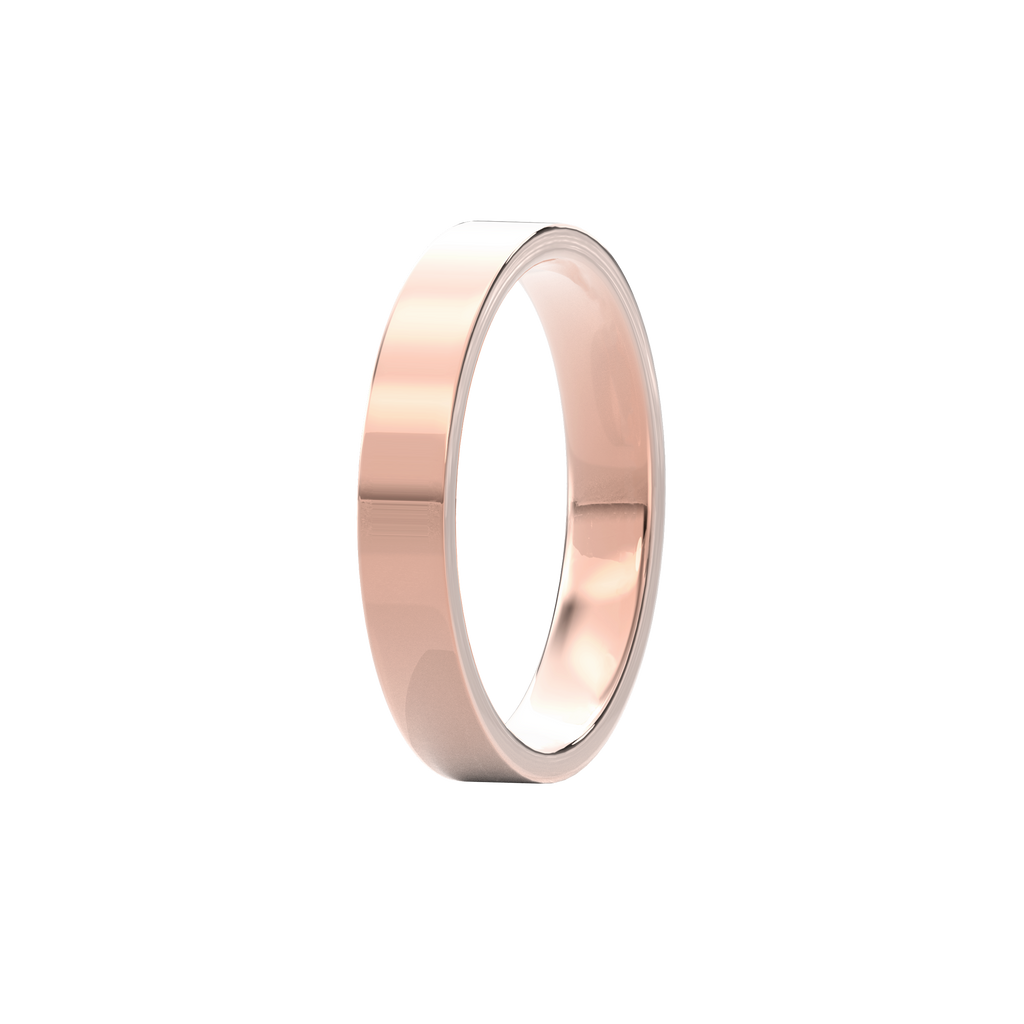 Wedding Bands Flat Band 4mm•Rose Gold