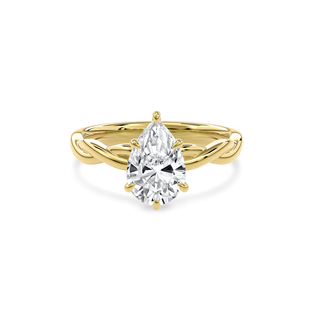 Rhea Twisted Engagement Ring Pear•Yellow Gold