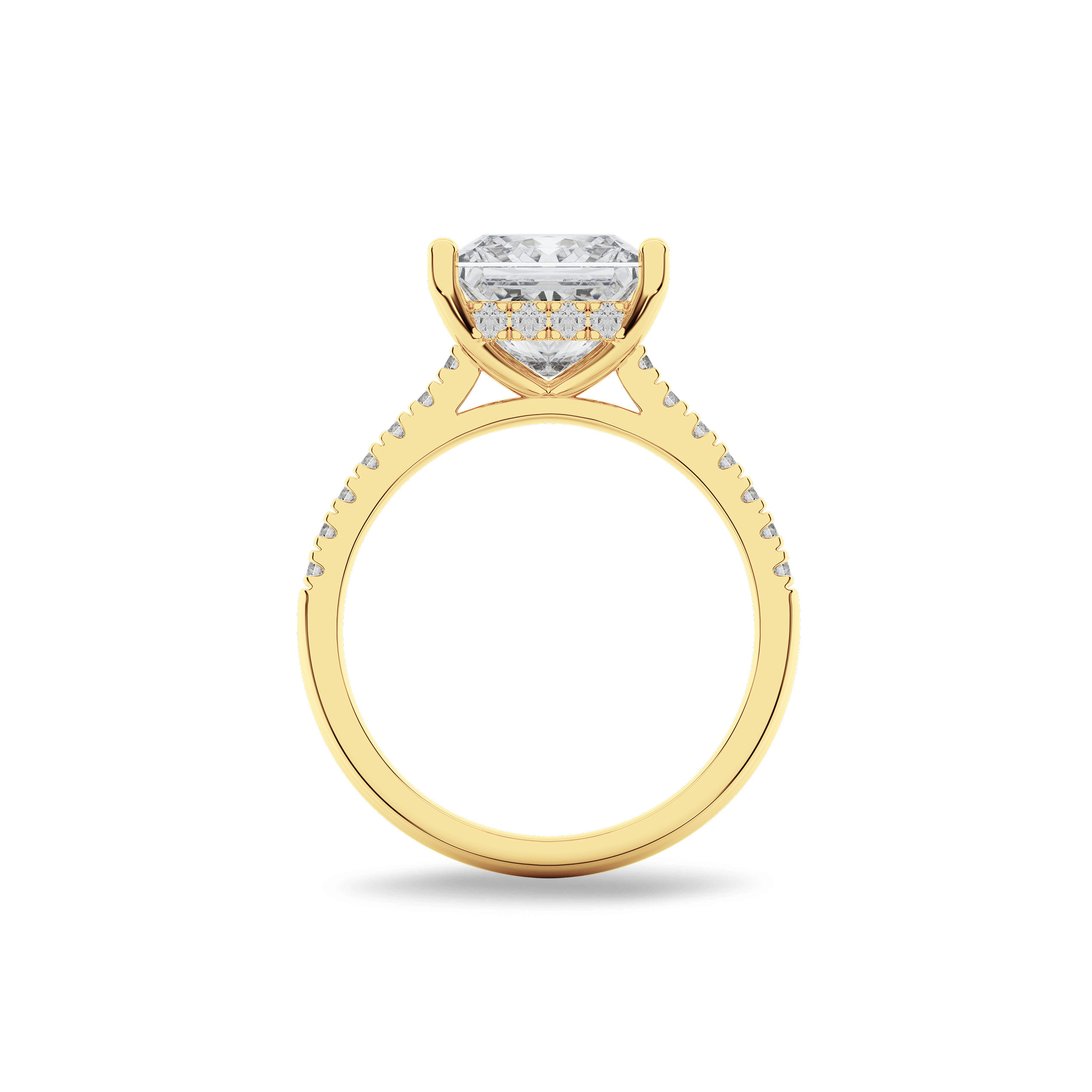 Hidden Halo II Princess Lab Grown Diamond Ring in 14K Gold