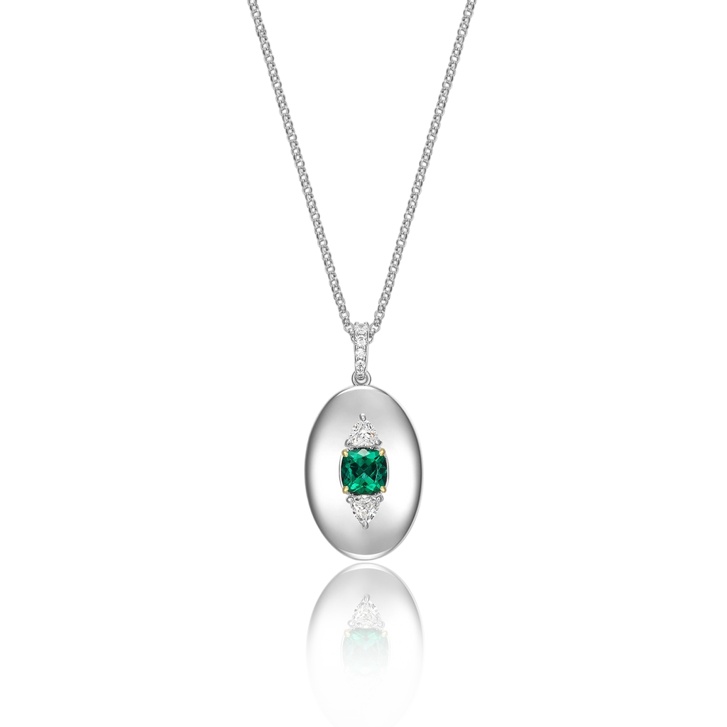 Rhodium Plated Guardian Eye Birthstone Locket SN005R