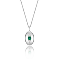 Rhodium Plated Guardian Eye Birthstone Locket SN005R