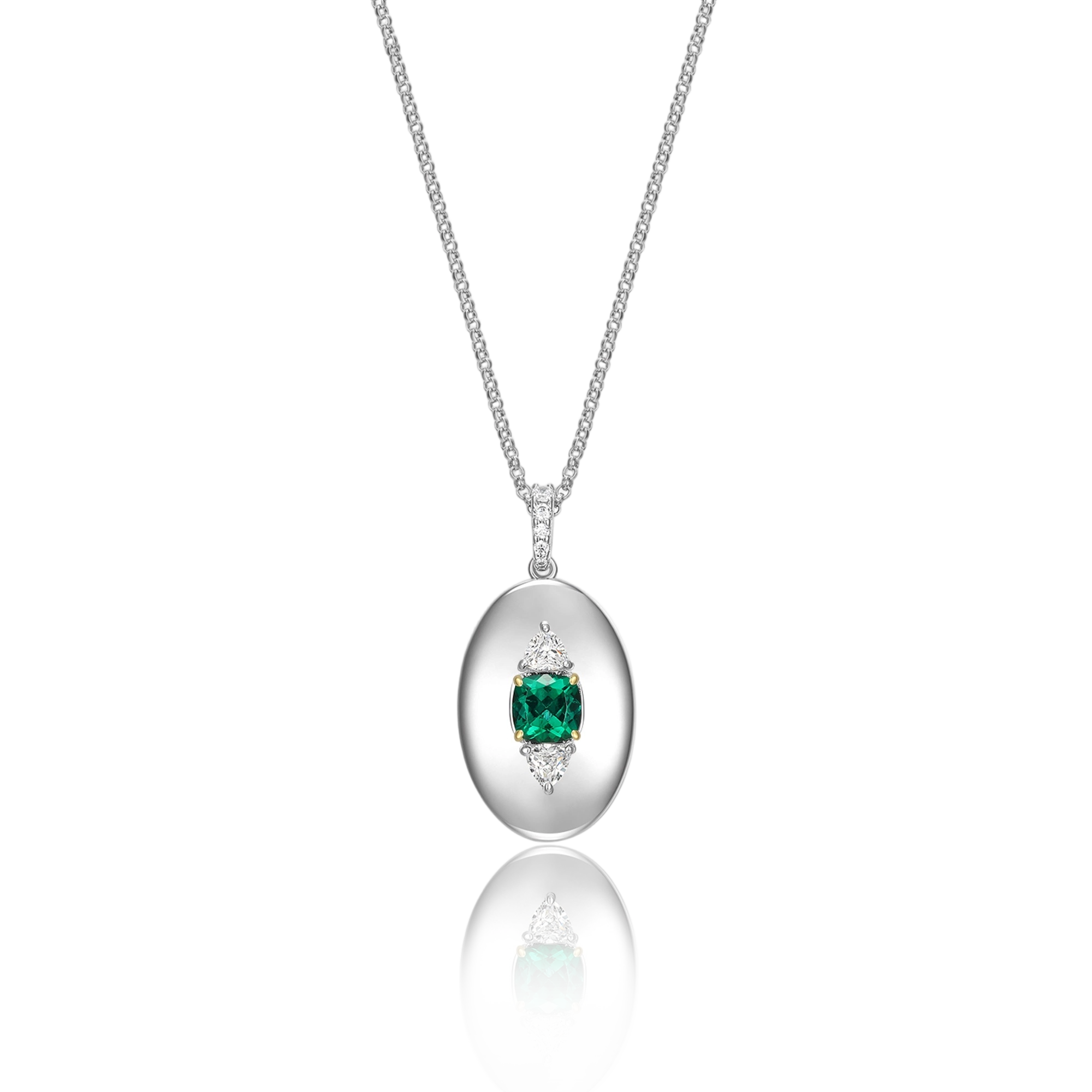 Rhodium Plated Guardian Eye Birthstone Locket SN005R
