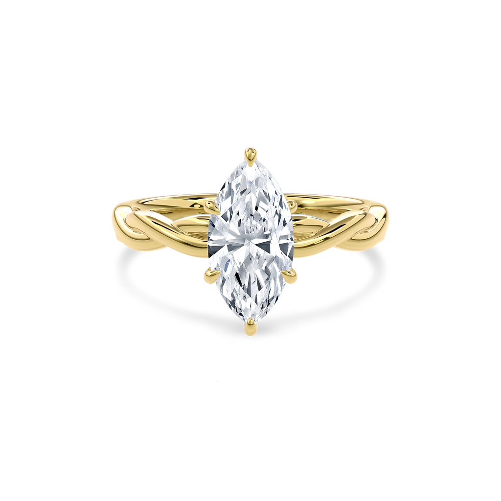 Rhea Twisted Engagement Ring Marquise•Yellow Gold