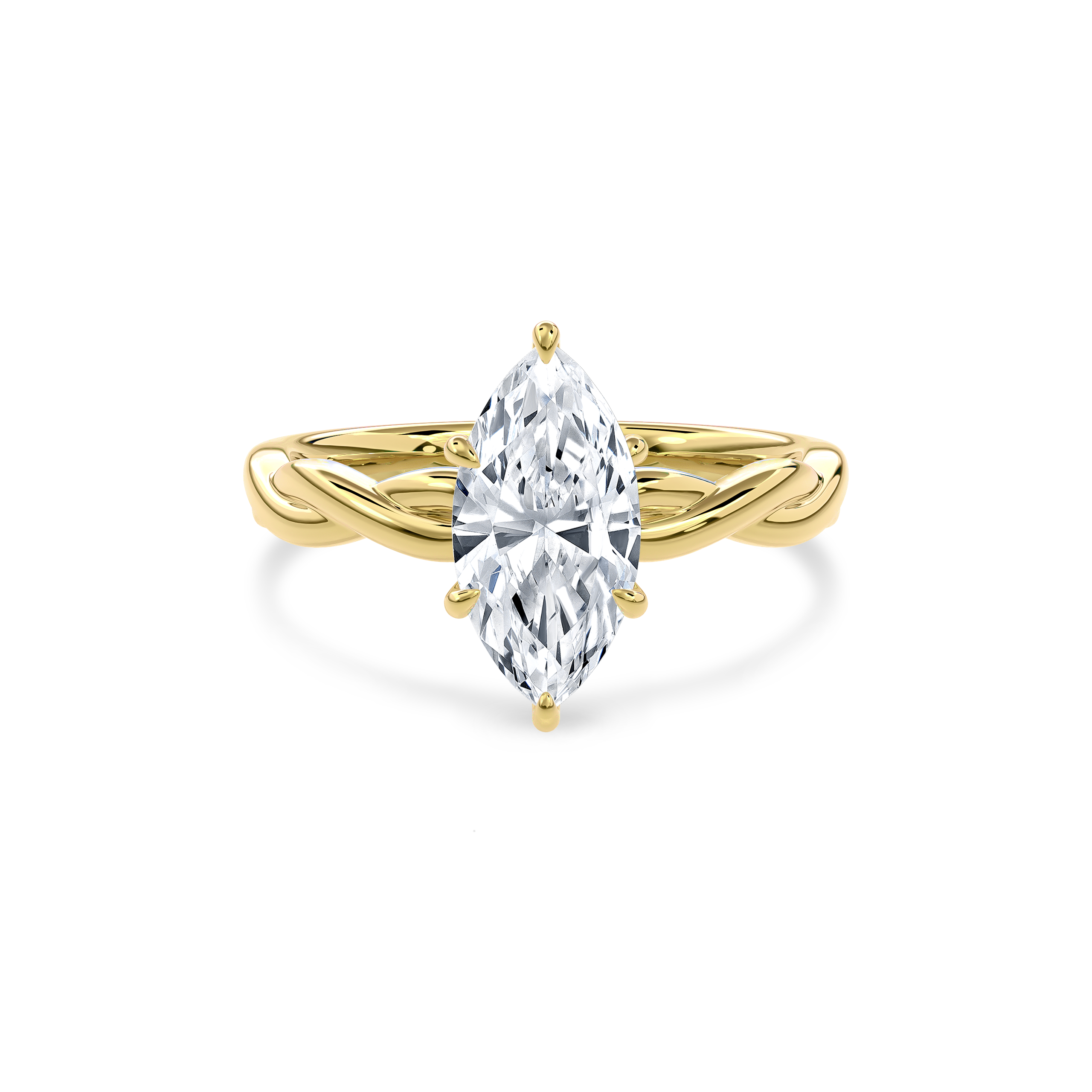 Rhea Twisted Engagement Ring Marquise•Yellow Gold
