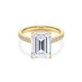 Hidden Halo II Emerald  Lab Grown Diamond Ring in 14K Gold